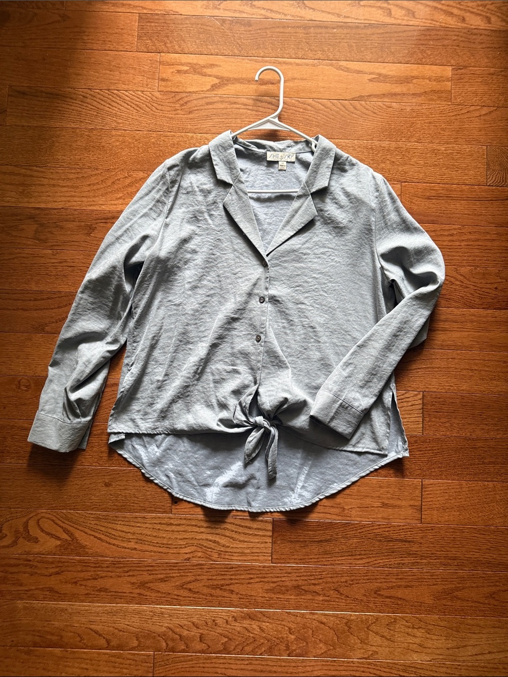 She + Sky Pale Blue Button-Up Top